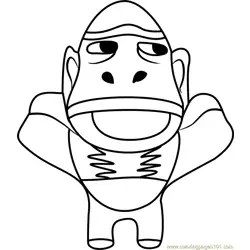 Yodel Animal Crossing Free Coloring Page for Kids