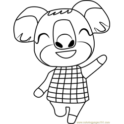 Yuka Animal Crossing Free Coloring Page for Kids