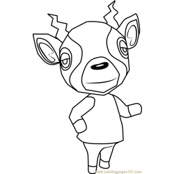 Boots Animal Crossing Coloring Page for Kids - Free Animal Crossing
