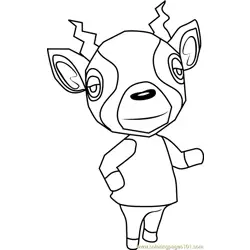 Zell Animal Crossing Free Coloring Page for Kids