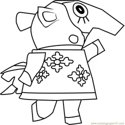 Zoe Animal Crossing Free Coloring Page for Kids