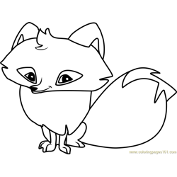 Arctic Fox Animal Jam Free Coloring Page for Kids