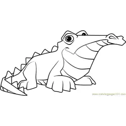 Crocodile Animal Jam Free Coloring Page for Kids