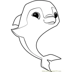 Dolphin Animal Jam Free Coloring Page for Kids