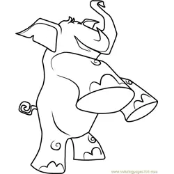 Elephant Animal Jam Free Coloring Page for Kids