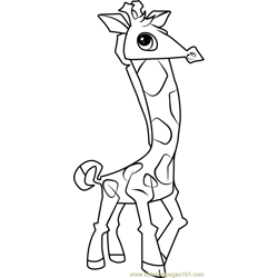 Giraffe Animal Jam Free Coloring Page for Kids