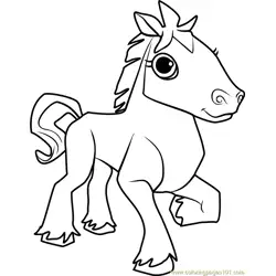 Horse Animal Jam Free Coloring Page for Kids