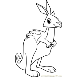 Kangaroo Animal Jam Free Coloring Page for Kids