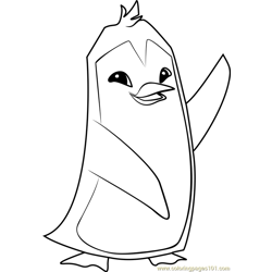 Penguin Animal Jam Free Coloring Page for Kids