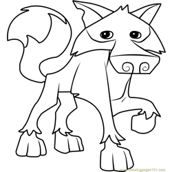 Wolf Animal Jam Free Coloring Page for Kids