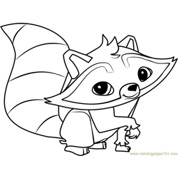 raccoon Animal Jam Free Coloring Page for Kids