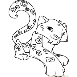 snow leopard Animal Jam Free Coloring Page for Kids