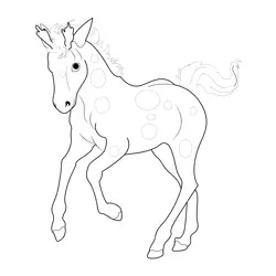 Walking Horse Free Coloring Page for Kids