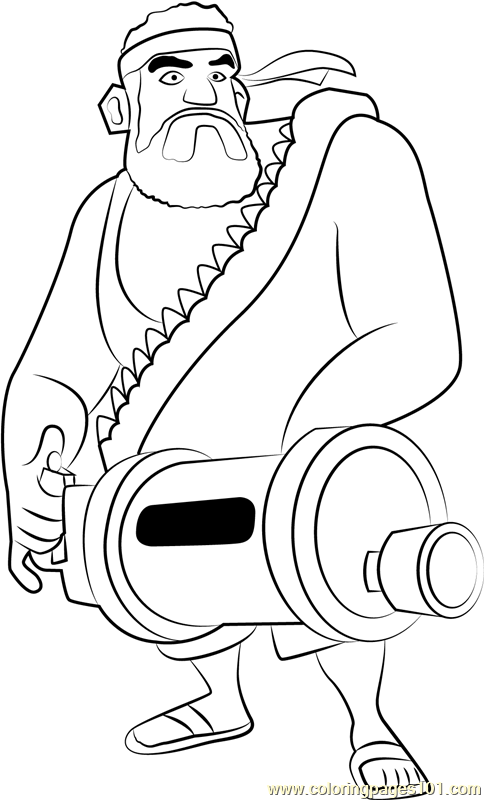 Heavy Coloring Page for Kids - Free Boom Beach Printable Coloring Pages