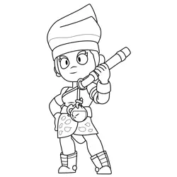Amber Brawl Stars Free Coloring Page for Kids