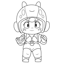 Bea Brawl Stars Free Coloring Page for Kids