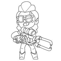 Belle Brawl Stars Free Coloring Page for Kids