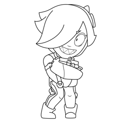 Colette Brawl Stars Free Coloring Page for Kids
