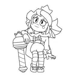Mandy Brawl Stars Free Coloring Page for Kids