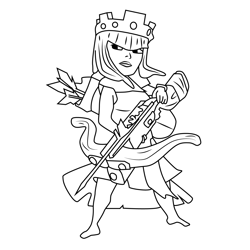 Archer Queen Clash of Clans Free Coloring Page for Kids