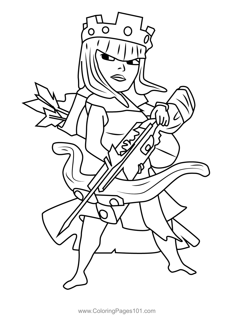 archer queen clash of clans coloring page for kids free clash of the clans printable coloring pages online for kids coloringpages101 com coloring pages for kids