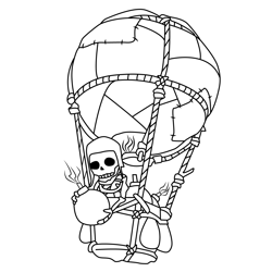 Balloon Clash of Clans Free Coloring Page for Kids