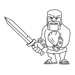 Barbarian Clash of Clans Free Coloring Page for Kids