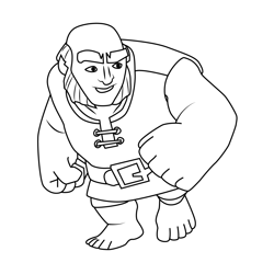 Giant Clash of Clans Free Coloring Page for Kids