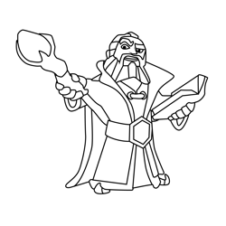 Grand Warden Clash of Clans Free Coloring Page for Kids