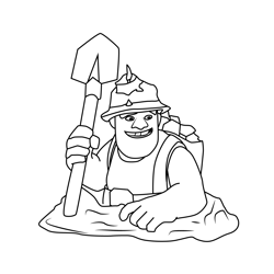 Minner Clash of Clans Free Coloring Page for Kids