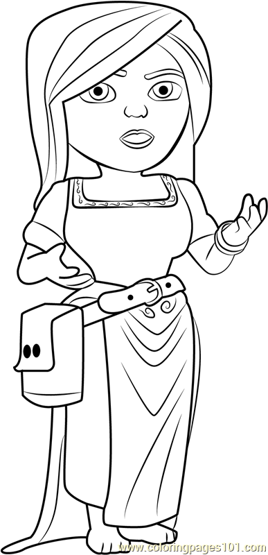 Villager Coloring Page for Kids - Free Clash of the Clans Printable