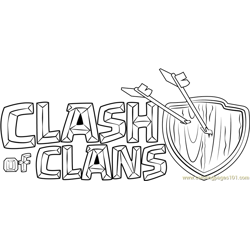 Clash of Clans Logo Free Coloring Page for Kids