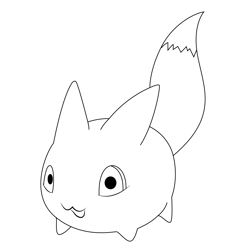 Cute Digimons Free Coloring Page for Kids