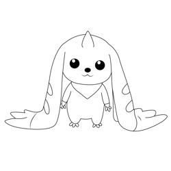 Cute Terriermon Free Coloring Page for Kids