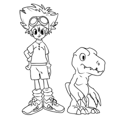 Digimon 1 Free Coloring Page for Kids