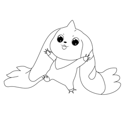 Happy Terriermon Free Coloring Page for Kids