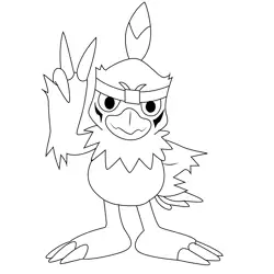 Hawkmon Standing In Style Free Coloring Page for Kids