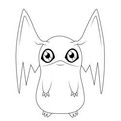 Patamon Standing In Style Free Coloring Page for Kids