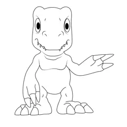 Standing Agumon Free Coloring Page for Kids