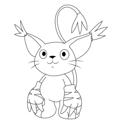 Standing Gatomon Free Coloring Page for Kids