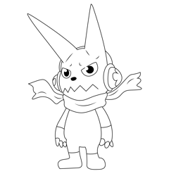 Staring Digimon Free Coloring Page for Kids