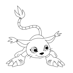 The Gatomon Free Coloring Page for Kids