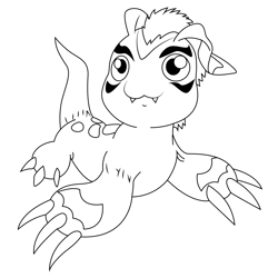 The Gomamon Free Coloring Page for Kids