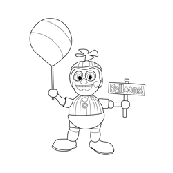 Balloon Boy FNAF Free Coloring Page for Kids