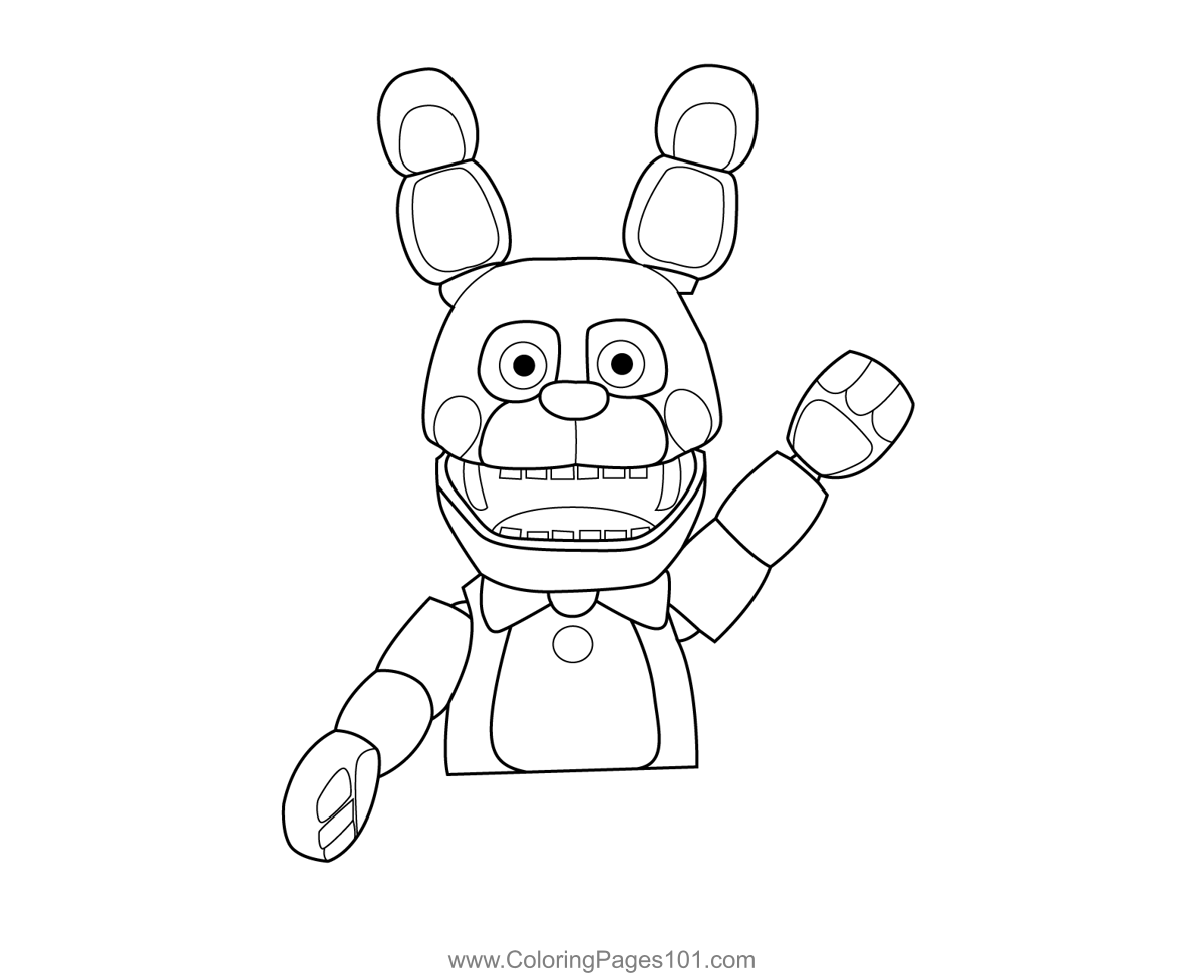Bon Bon FNAF Coloring Page for Kids   Free Five Nights at Freddy's ...