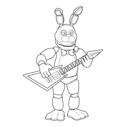 Bonnie the Rabbit FNAF Free Coloring Page for Kids