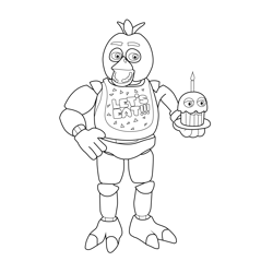 Chica FNAF Free Coloring Page for Kids
