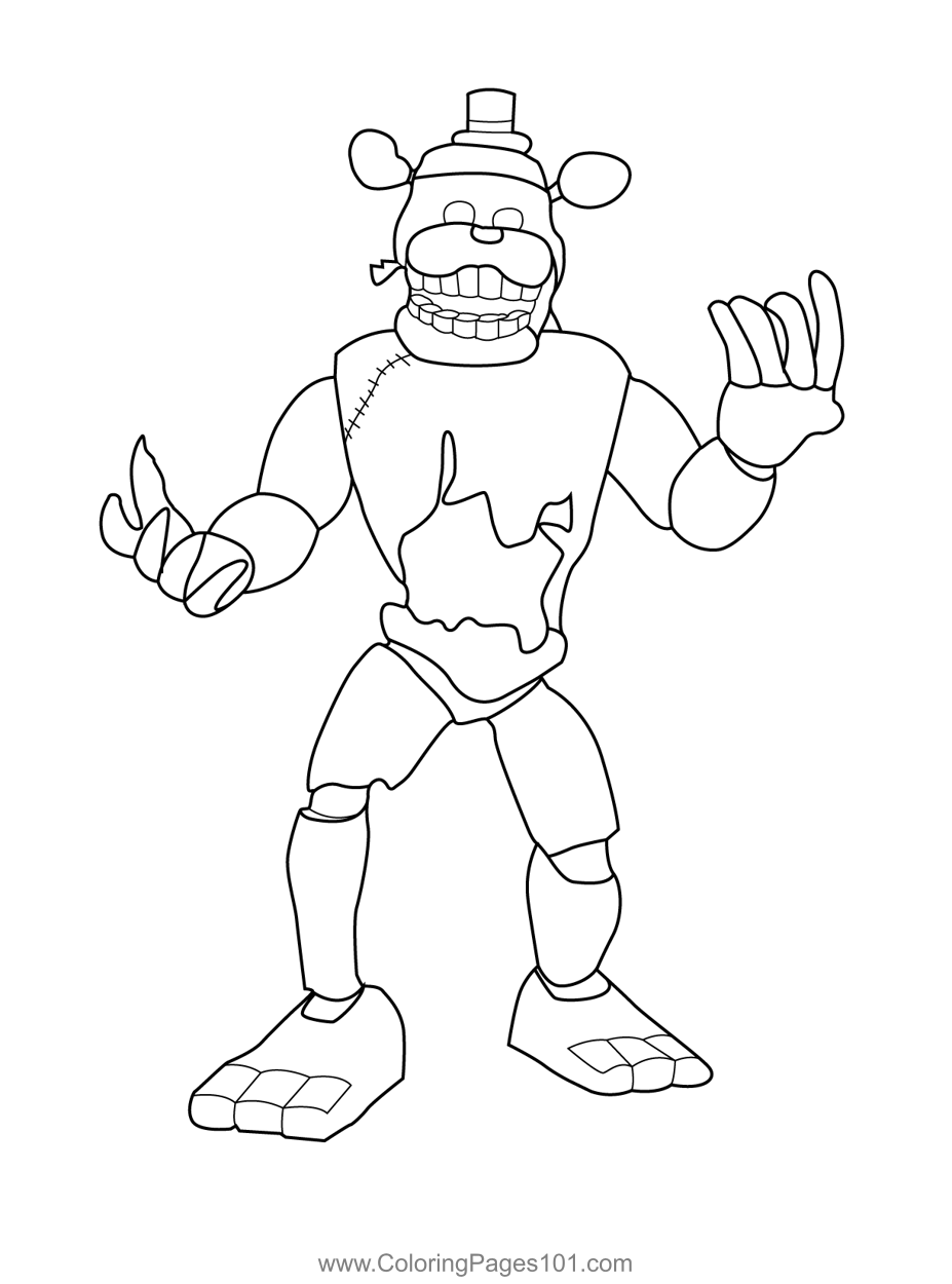 Dreadbear Fnaf Coloring Page For Kids Free Five Nights At Freddys