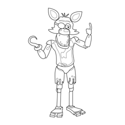 Foxy FNAF Free Coloring Page for Kids