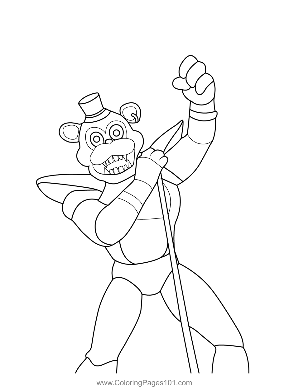 Glamrock Freddys Coloringpages101 Sketch Coloring Page.